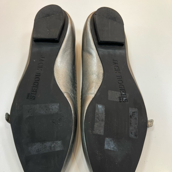 Jack Rogers Platinum Leather Pointed Toe Flats Sz 7 - Picture 6 of 9
